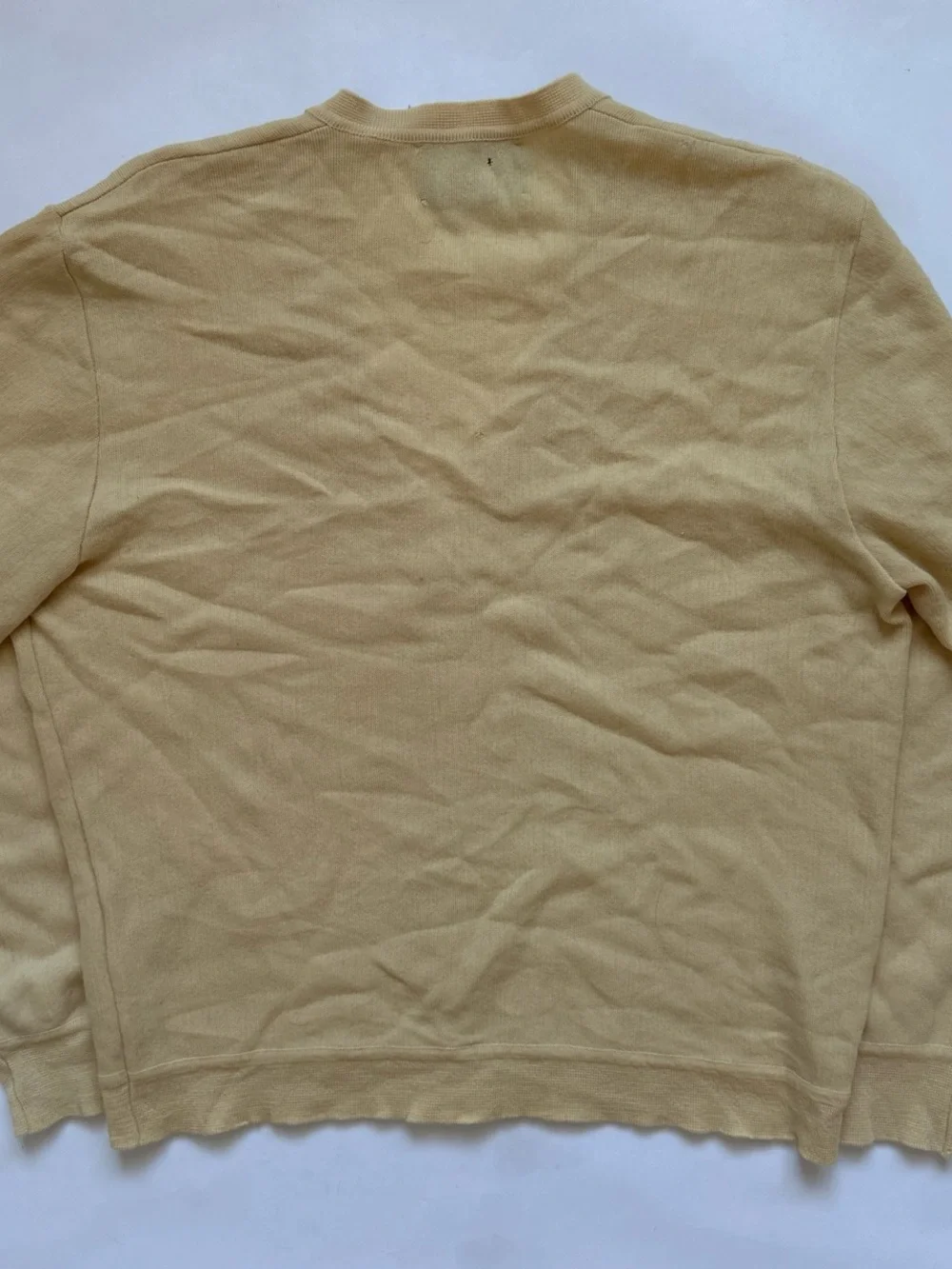 Vintage Pendleton distressed wool cardigan sweater pale yellow